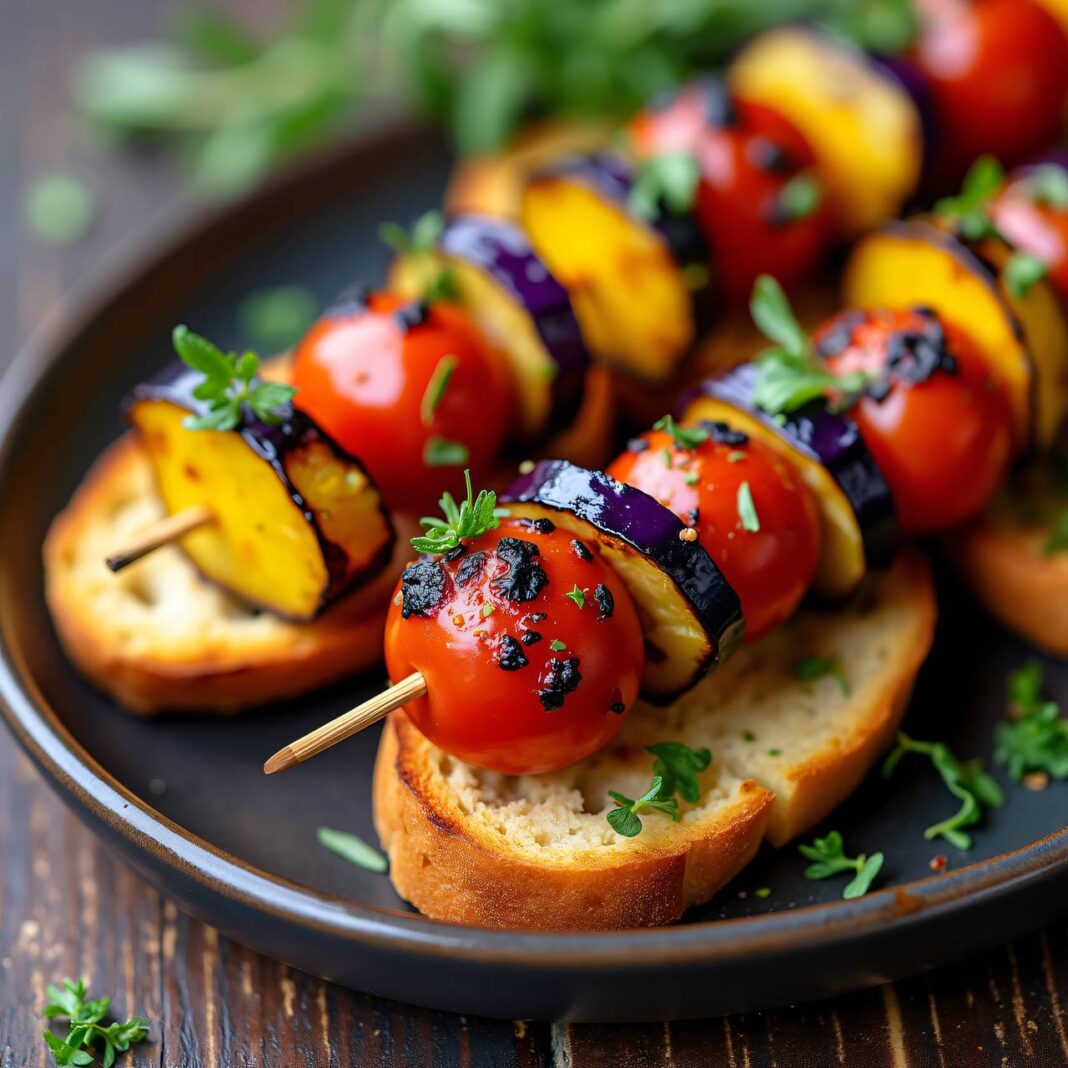 Marinierte Auberginen-Spieße Rezept Marinierte Auberginen-Spieße Rezept