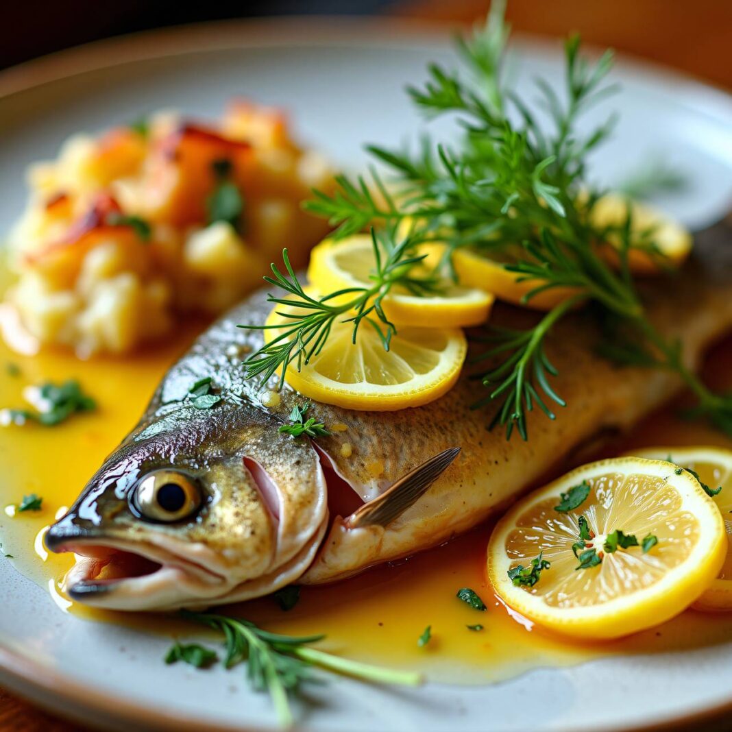 Marinierte Kräutersaiblinge mit Kardygratin Rezept Marinierte Kräutersaiblinge mit Kardygratin Rezept