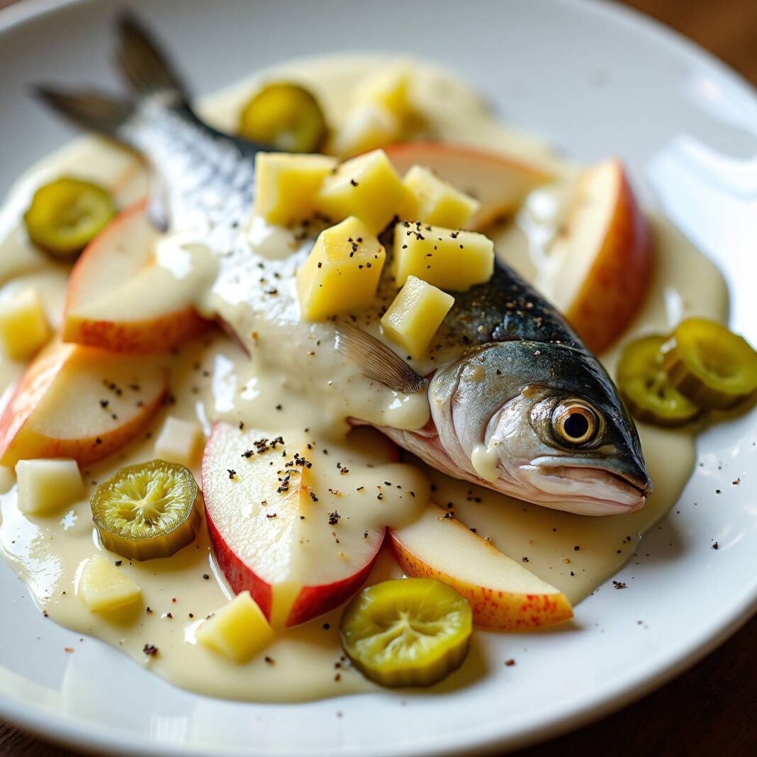 Marinierter Hering mit Crème fraîche Rezept Marinierter Hering mit Crème fraîche Rezept