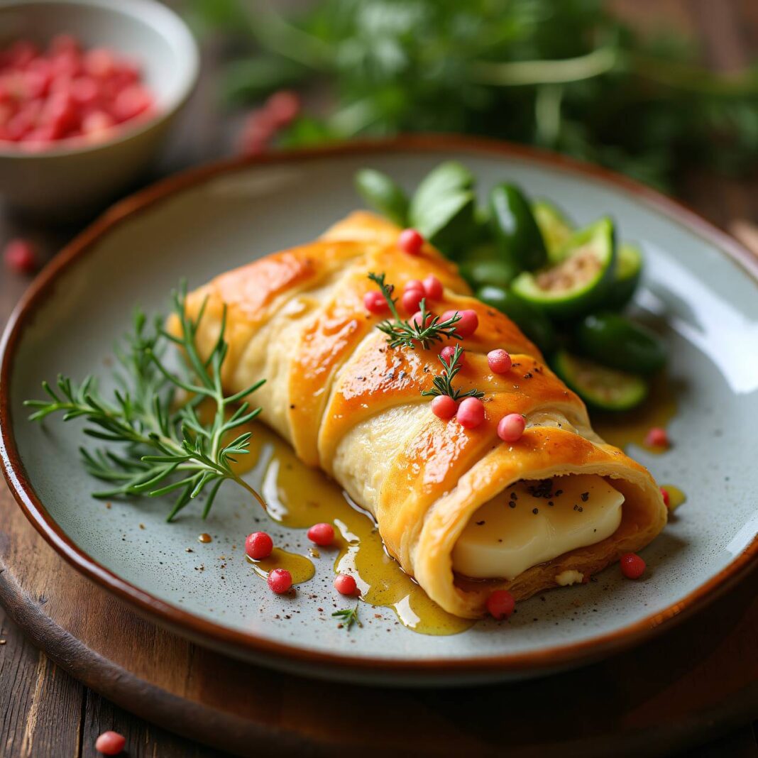 Marinierter Käse im Strudelteig Rezept Marinierter Käse im Strudelteig Rezept