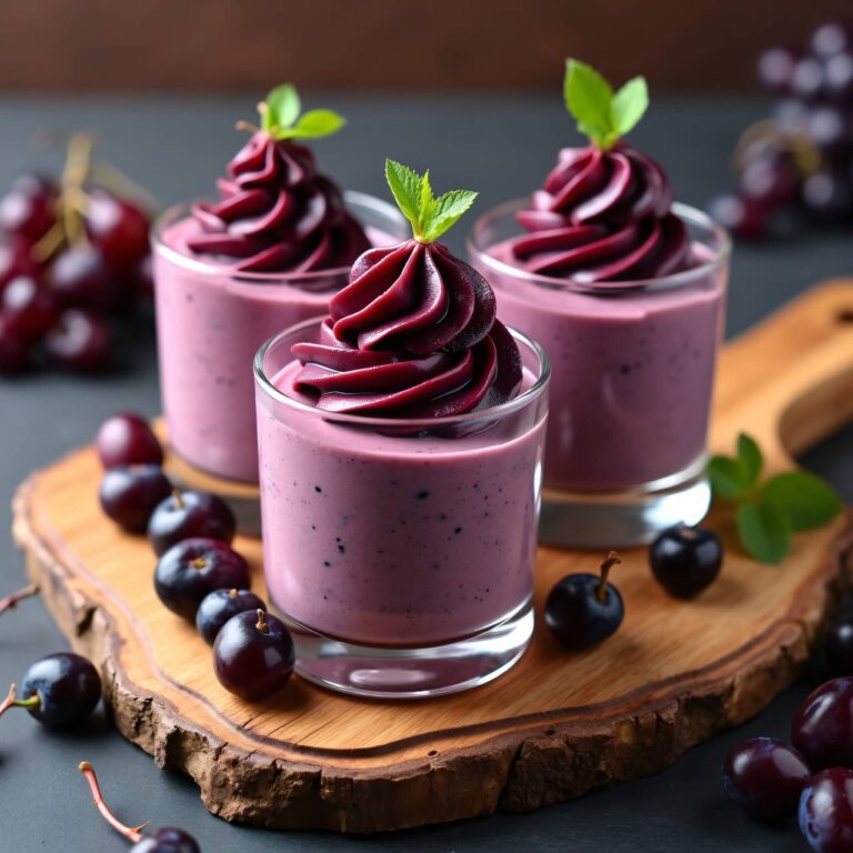 Maroni-Grappa-Mousse mit marinierten Trauben Rezept