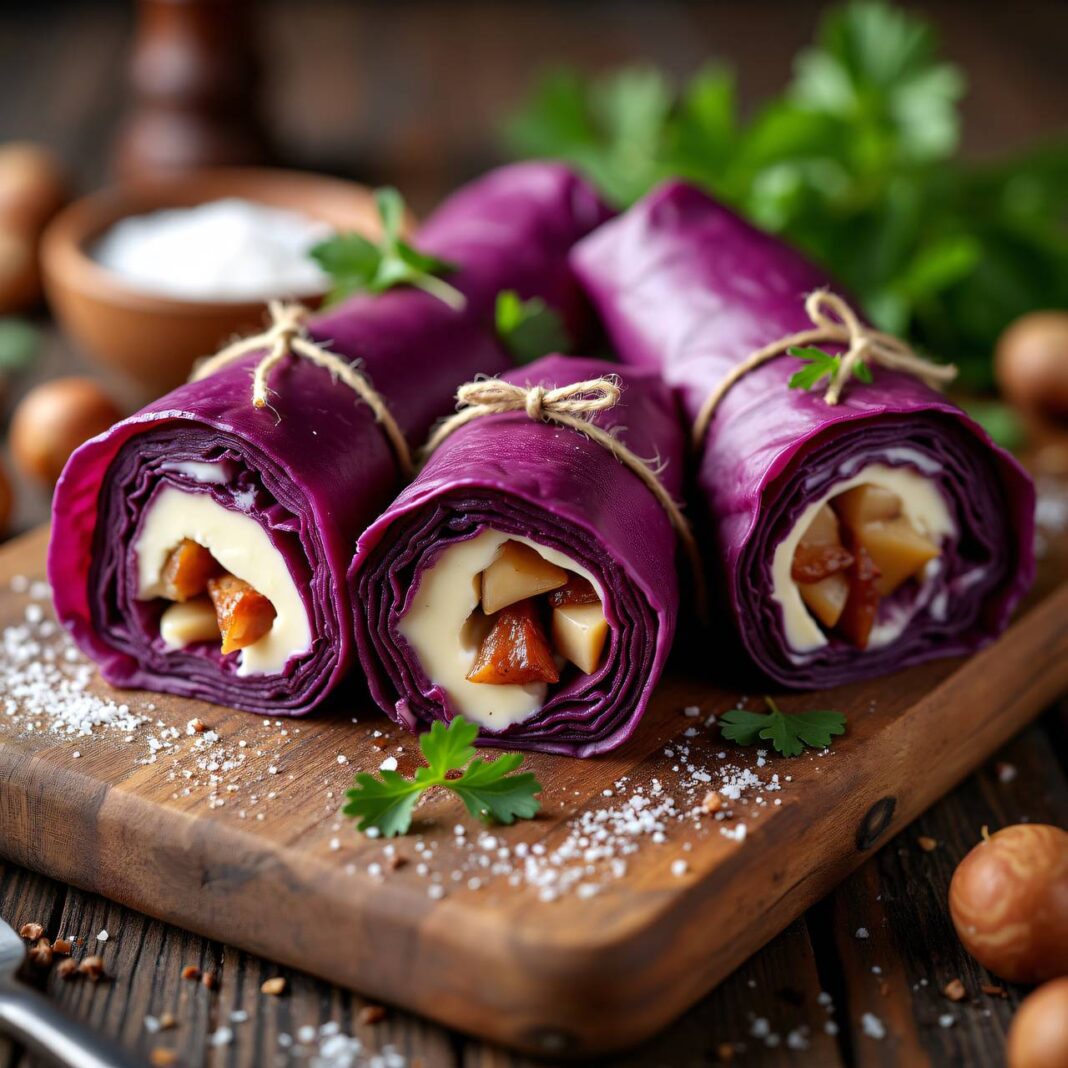 Maroni-Rotkraut-Rollen Rezept Maroni-Rotkraut-Rollen Rezept