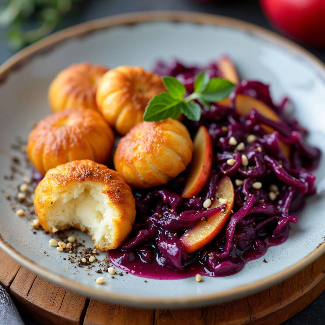 Maronitörtchen mit karamellisiertem Rotkohl Rezept Maronitörtchen mit karamellisiertem Rotkohl Rezept