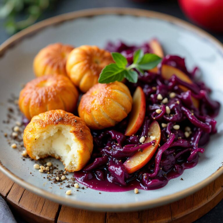 Maronitörtchen mit karamellisiertem Rotkohl Rezept