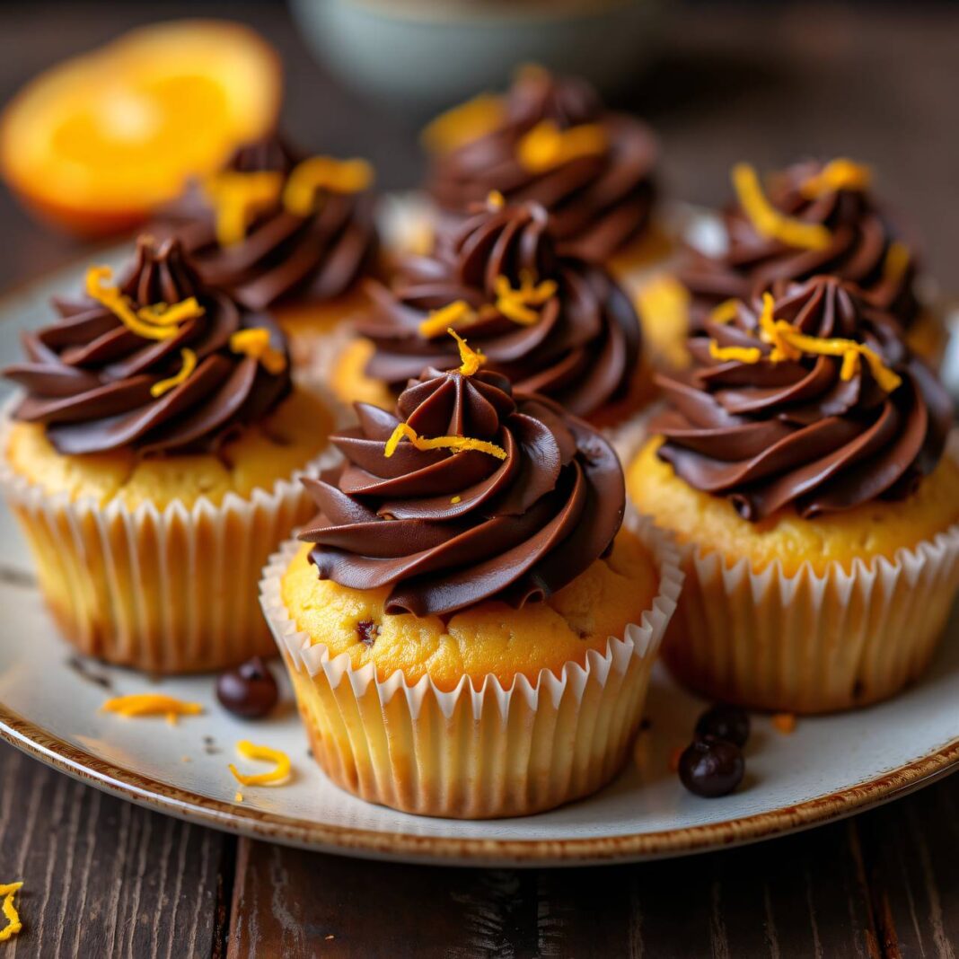 Marzipan-Cupcakes mit Schokoladen-Sahne-Topping Rezept Marzipan-Cupcakes mit Schokoladen-Sahne-Topping Rezept