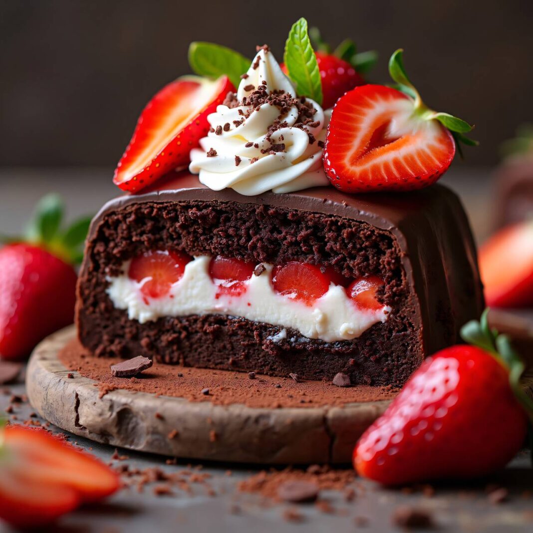 Maulwurfkuchen mit Erdbeeren Rezept Maulwurfkuchen mit Erdbeeren Rezept