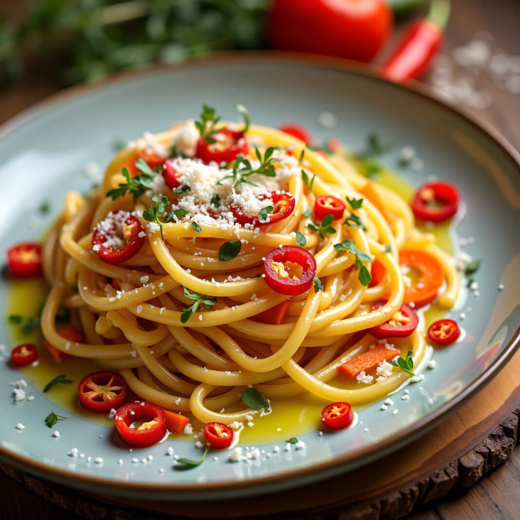 Meerrettich-Paprika-Spaghetti Rezept Meerrettich-Paprika-Spaghetti Rezept