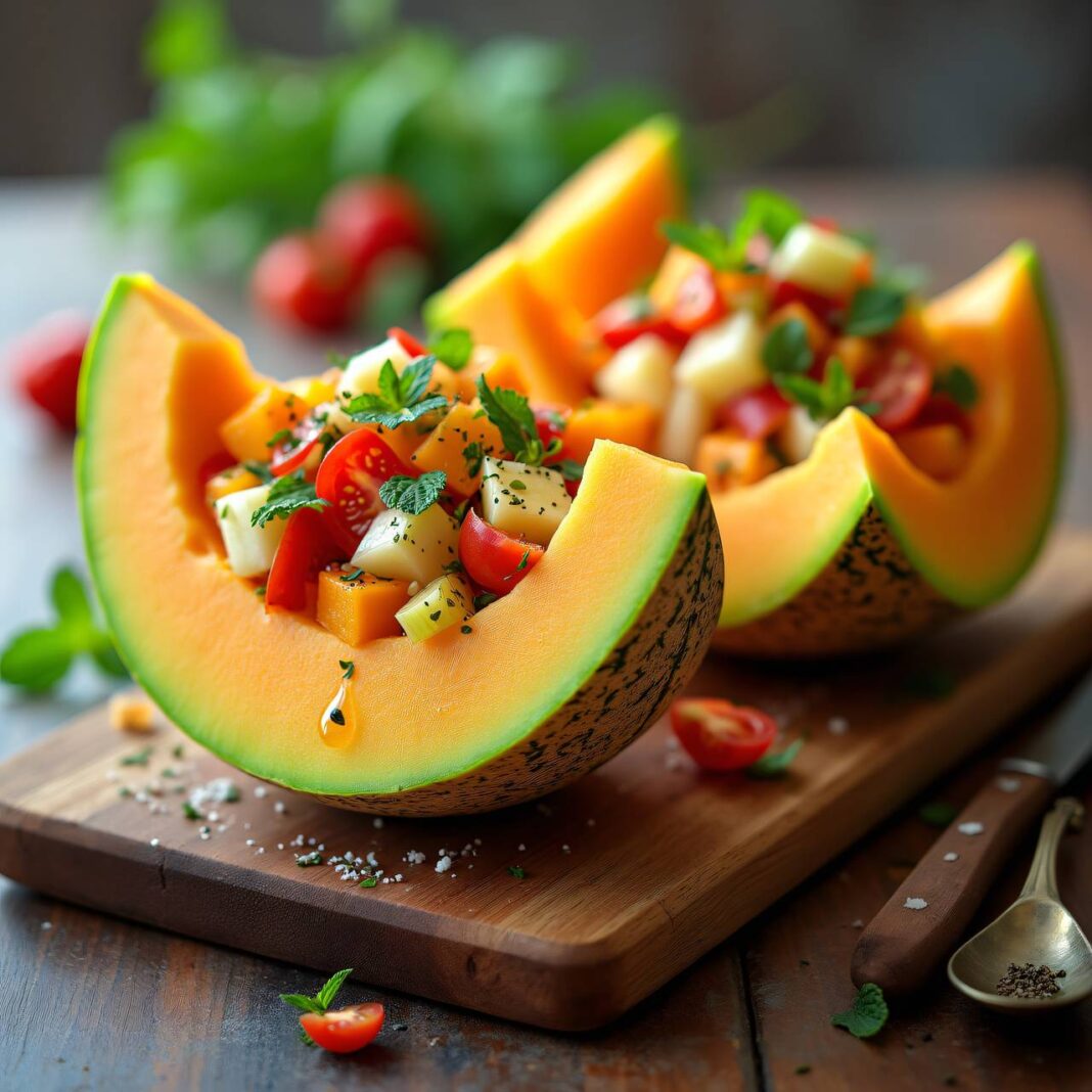 Melonen-Gemüse-Salat Rezept Melonen-Gemüse-Salat Rezept