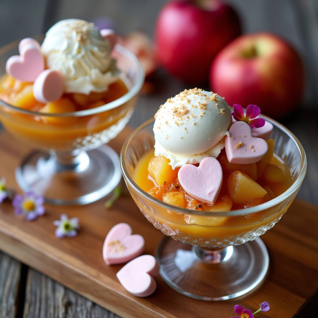 Meringue-Herzen auf Apfelkompott Rezept Meringue-Herzen auf Apfelkompott Rezept