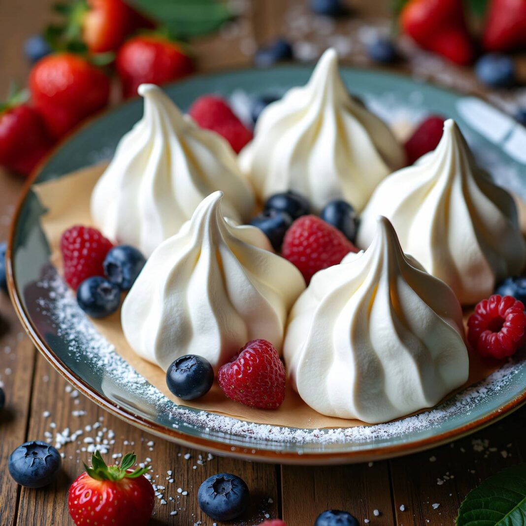 Meringues mit Doppelrahm Rezept Meringues mit Doppelrahm Rezept