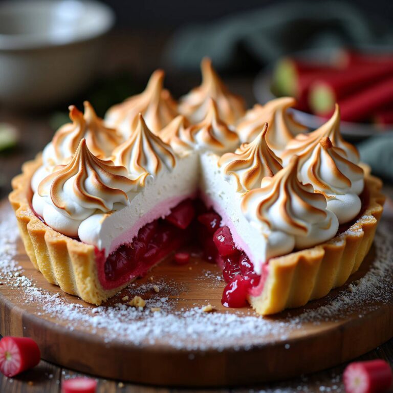 Meringuierter Rhabarber-Pie Rezept