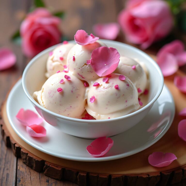 Milchglace mit Rosenwasser Rezept