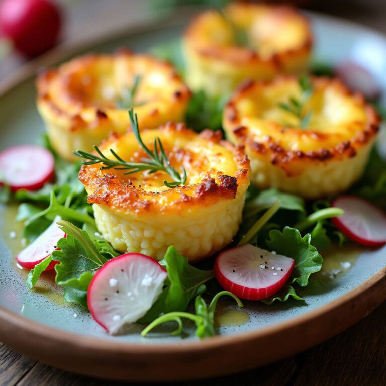 Milchreisköpfchen auf Salat Rezept
