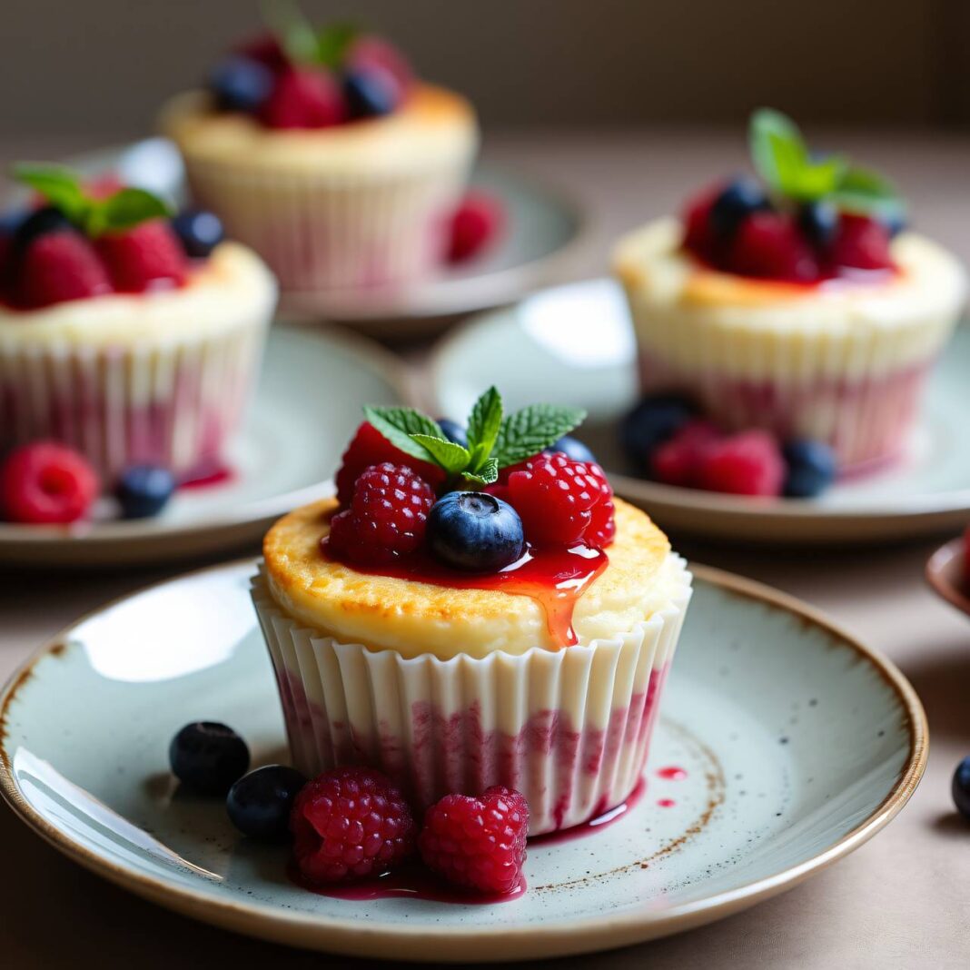 Mini-Beerenkuchen mit Quark und Mascarpone Rezept Mini-Beerenkuchen mit Quark und Mascarpone Rezept