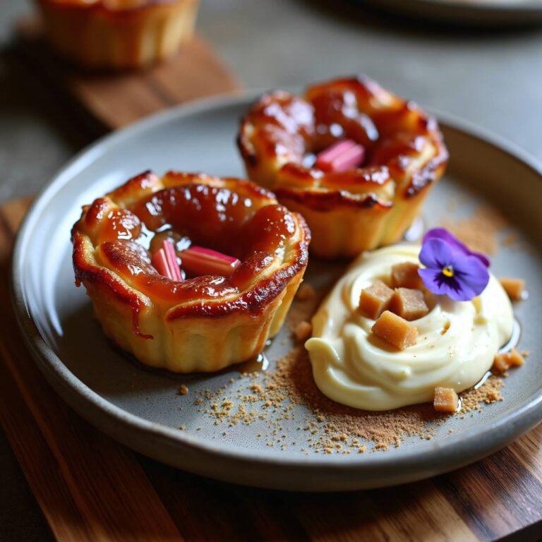 Mini-Rhabarber-Tarte-Tatin Rezept