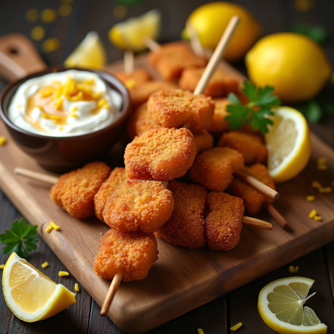 Mini-Wiener-Schnitzel (am Spiess) Rezept Mini-Wiener-Schnitzel (am Spiess) Rezept