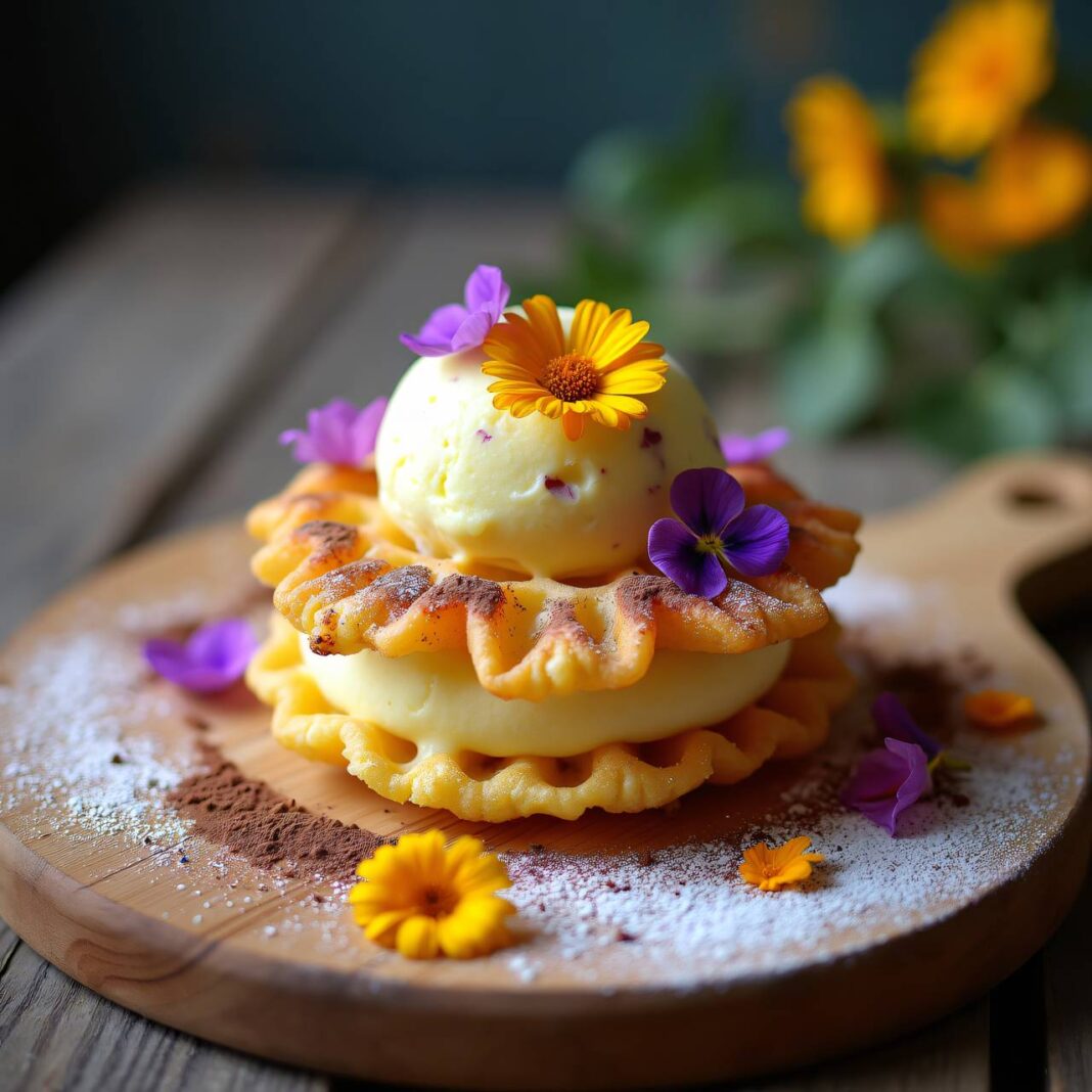 Mirabellen-Frozen-Yogurt mit Waffeln Rezept Mirabellen-Frozen-Yogurt mit Waffeln Rezept