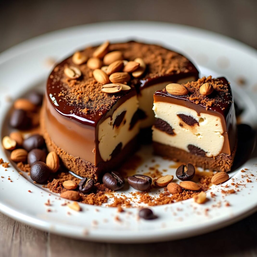 Mocca-Eiscake mit Mandelkrokant Rezept Mocca-Eiscake mit Mandelkrokant Rezept