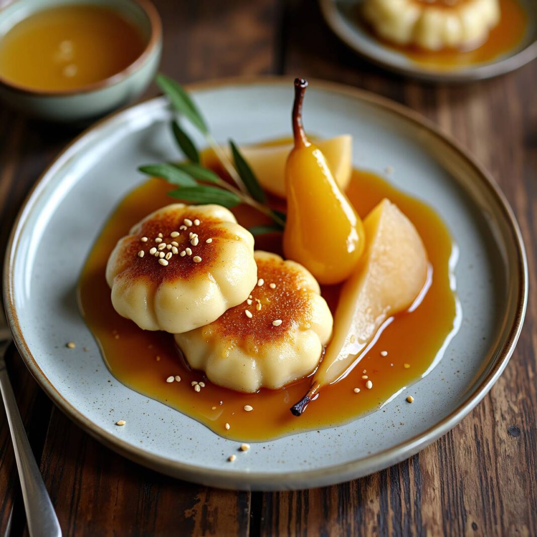 Mohn-Knöpfli mit Vanille-Birnen Rezept Mohn-Knöpfli mit Vanille-Birnen Rezept