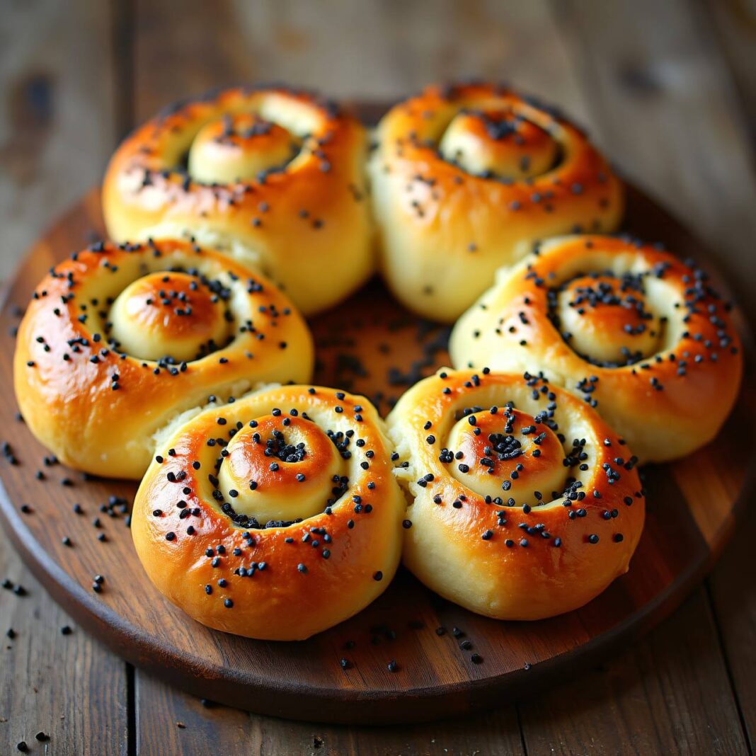 Mohnbrötchen-Blumen Rezept Mohnbrötchen-Blumen Rezept