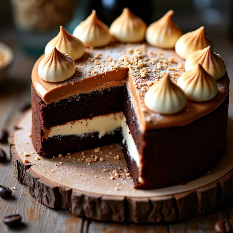 Mokka-Schokoladen-Schichttorte mit Baisers Rezept