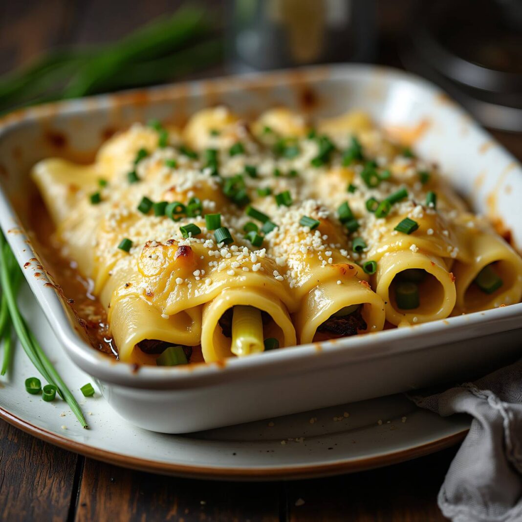 Morchel-Lauch-Cannelloni mit Ricotta Rezept Morchel-Lauch-Cannelloni mit Ricotta Rezept