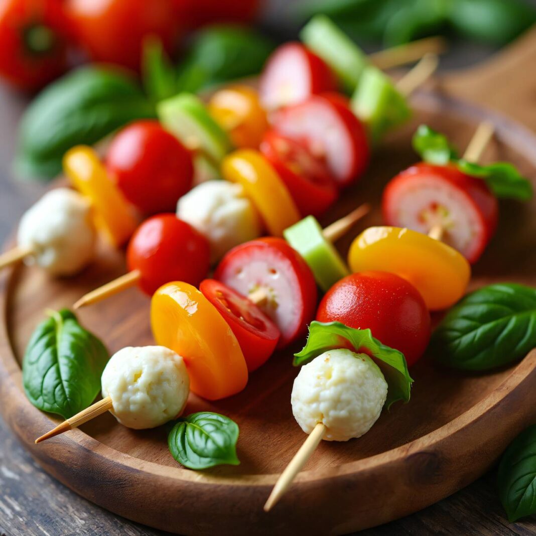 Mozzarelline-Gemüsespiesse Rezept Mozzarelline-Gemüsespiesse Rezept