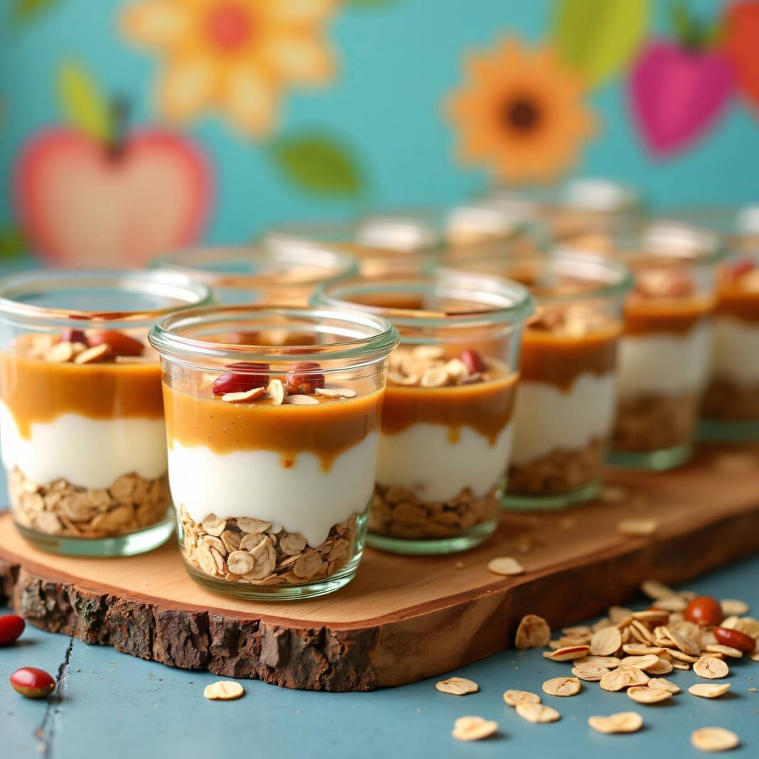 Müsli im Glas mit Apfelmus Rezept Müsli im Glas mit Apfelmus Rezept