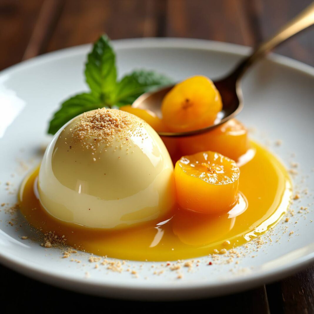 Muskatblütenglace mit Mirabellenkompott Rezept Muskatblütenglace mit Mirabellenkompott Rezept