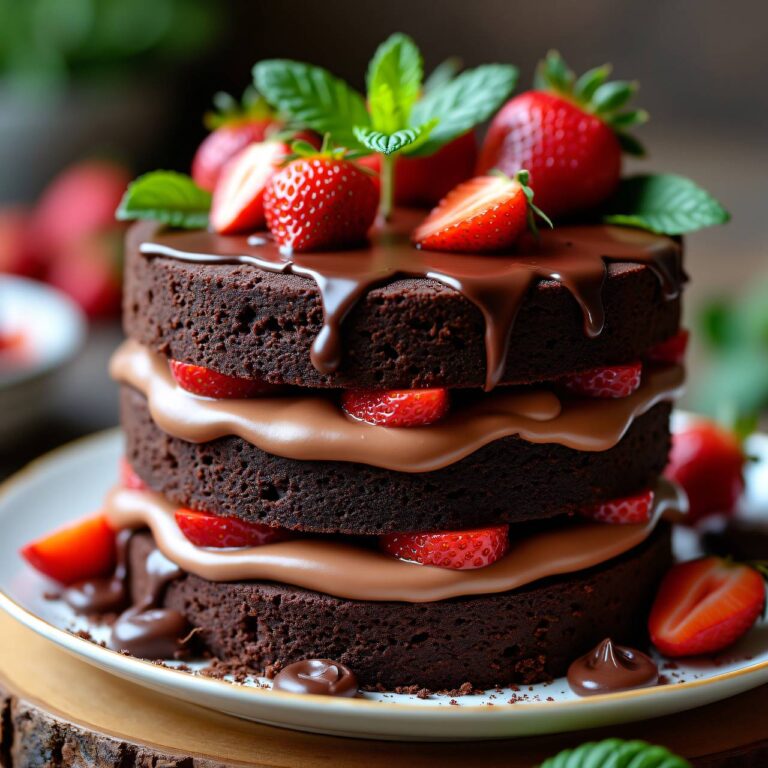 Naked Cake mit Schokoladen-Erdbeer-Füllung Rezept