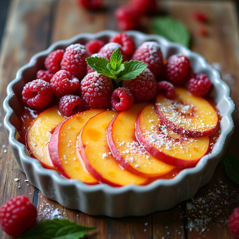 Nektarinen-Himbeer-Flan Rezept