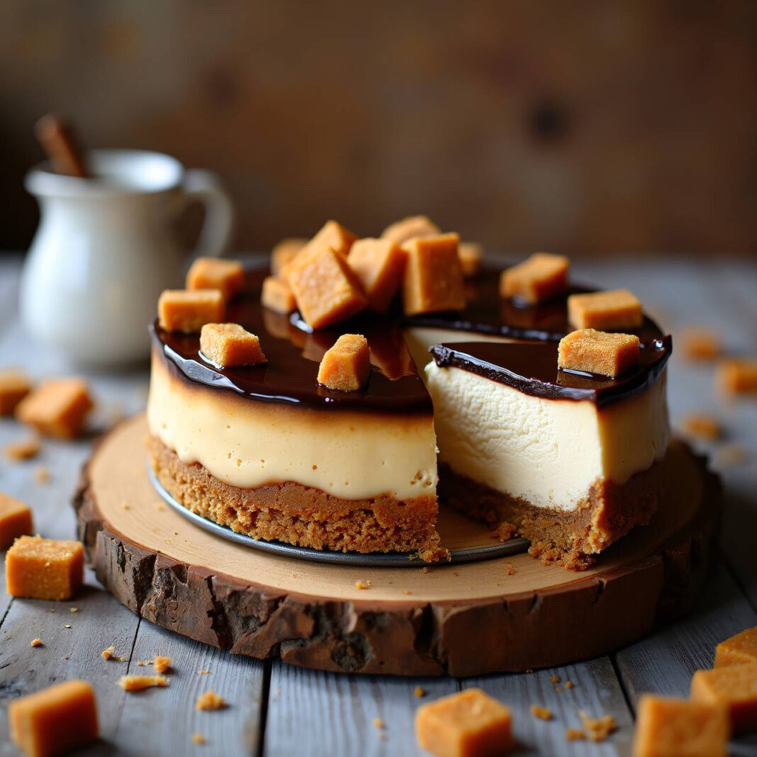 No-Bake-Lebkuchen-Cheesecake mit Schokoladen-Topping Rezept No-Bake-Lebkuchen-Cheesecake mit Schokoladen-Topping Rezept