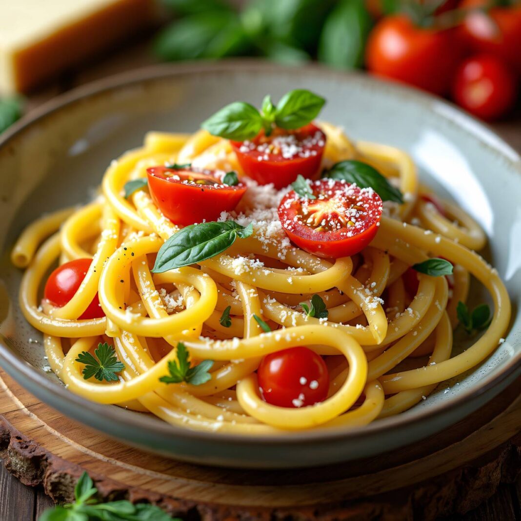 Nudeln hausgemacht mit Kräutern und Tomaten Rezept Nudeln hausgemacht mit Kräutern und Tomaten Rezept