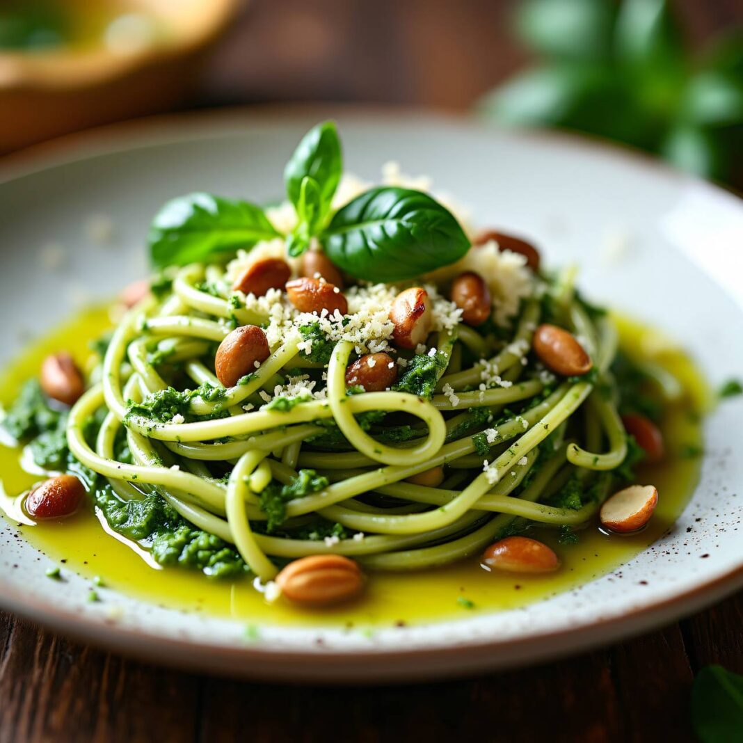 Nudeln mit Basilikumpesto Rezept Nudeln mit Basilikumpesto Rezept