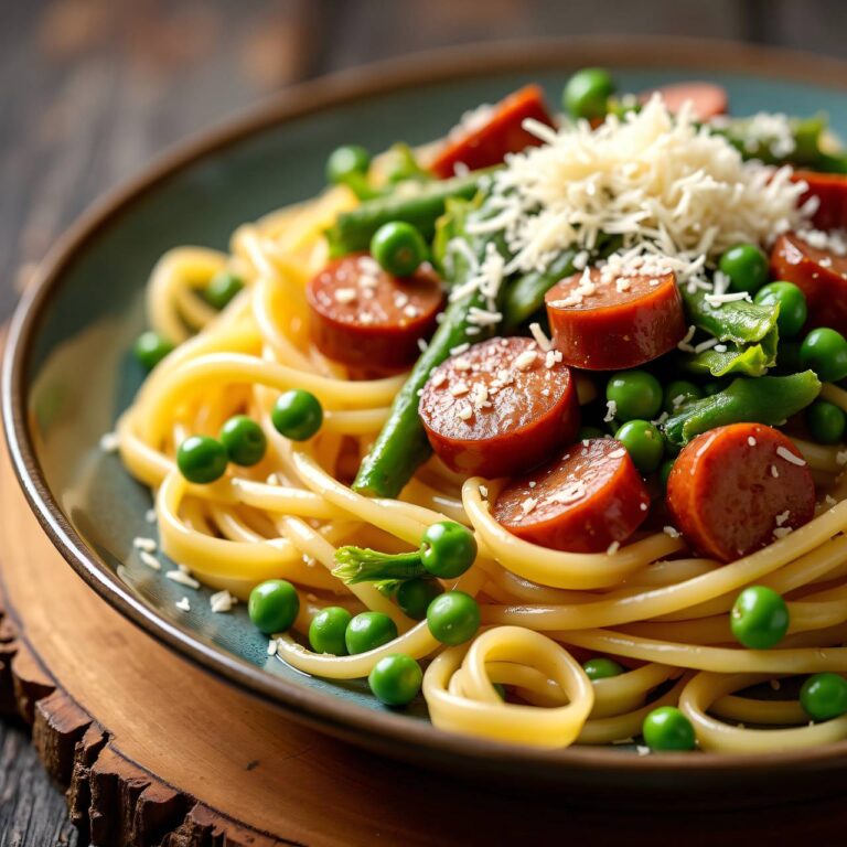 Nudeln mit Gemüse-Würstchen-Sauce Rezept