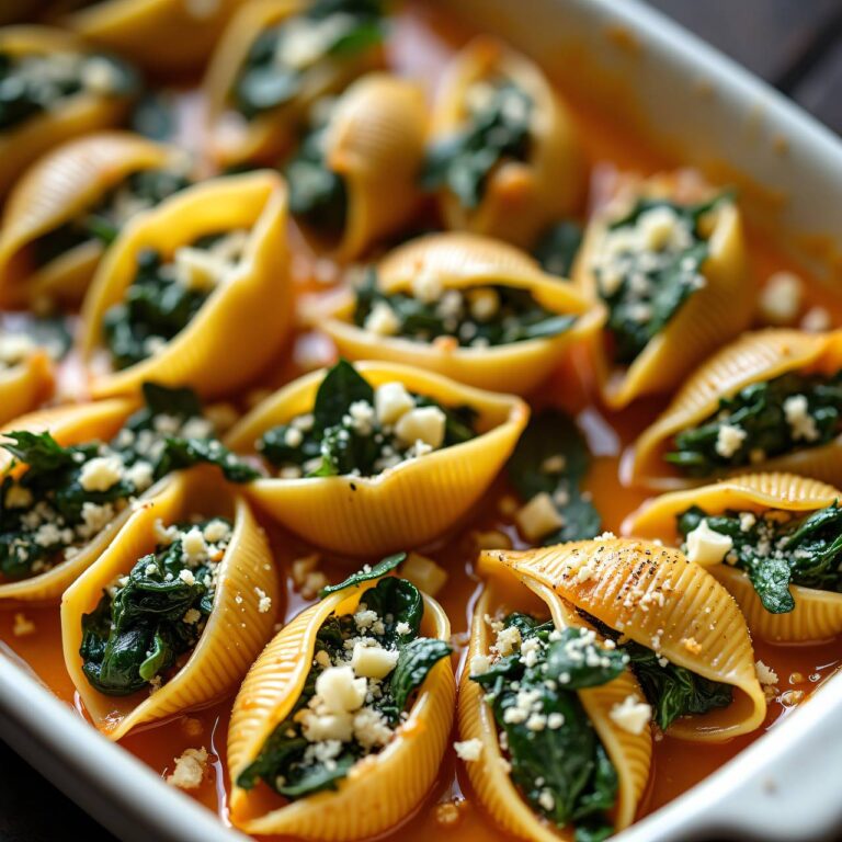Nudelnmuscheln mit Spinat-Käse-Füllung Rezept