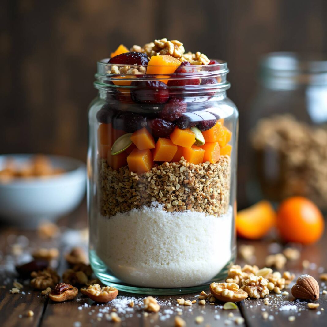 Nuss-Früchtebrot (Backmischung im Glas) Rezept Nuss-Früchtebrot (Backmischung im Glas) Rezept