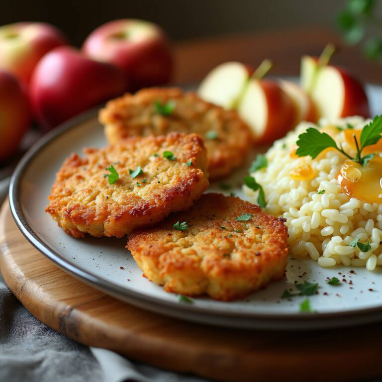 Nuss-Schnitzel mit Apfelrisotto Rezept