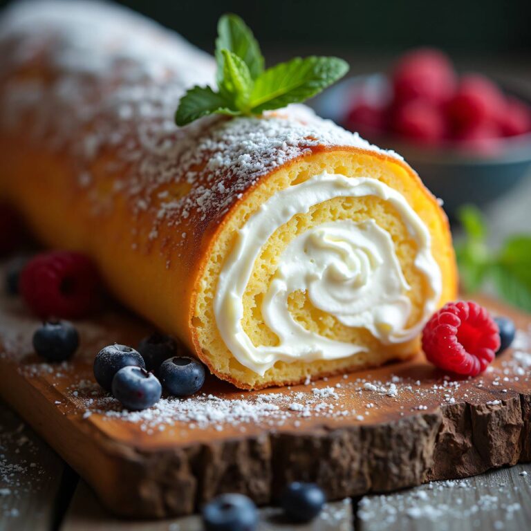 Obers-Quark-Roulade Rezept