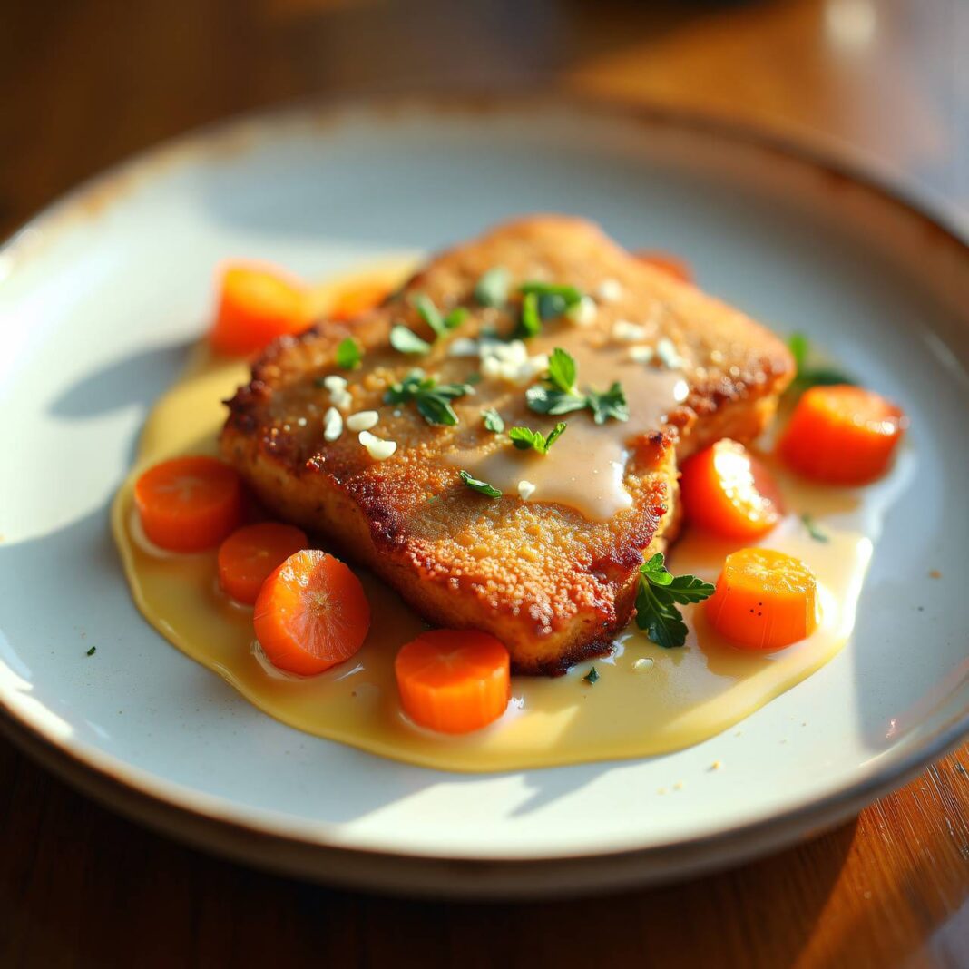 Obersschnitzel mit Karotten und Vanille Rezept Obersschnitzel mit Karotten und Vanille Rezept