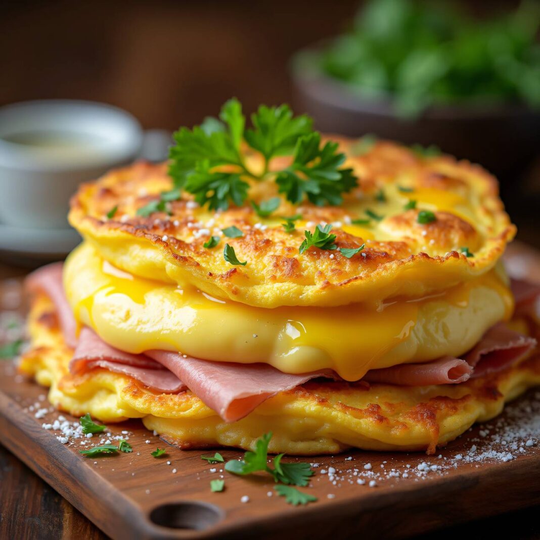 Omelette-Soufflée mit Schinken und Käse Rezept Omelette-Soufflée mit Schinken und Käse Rezept