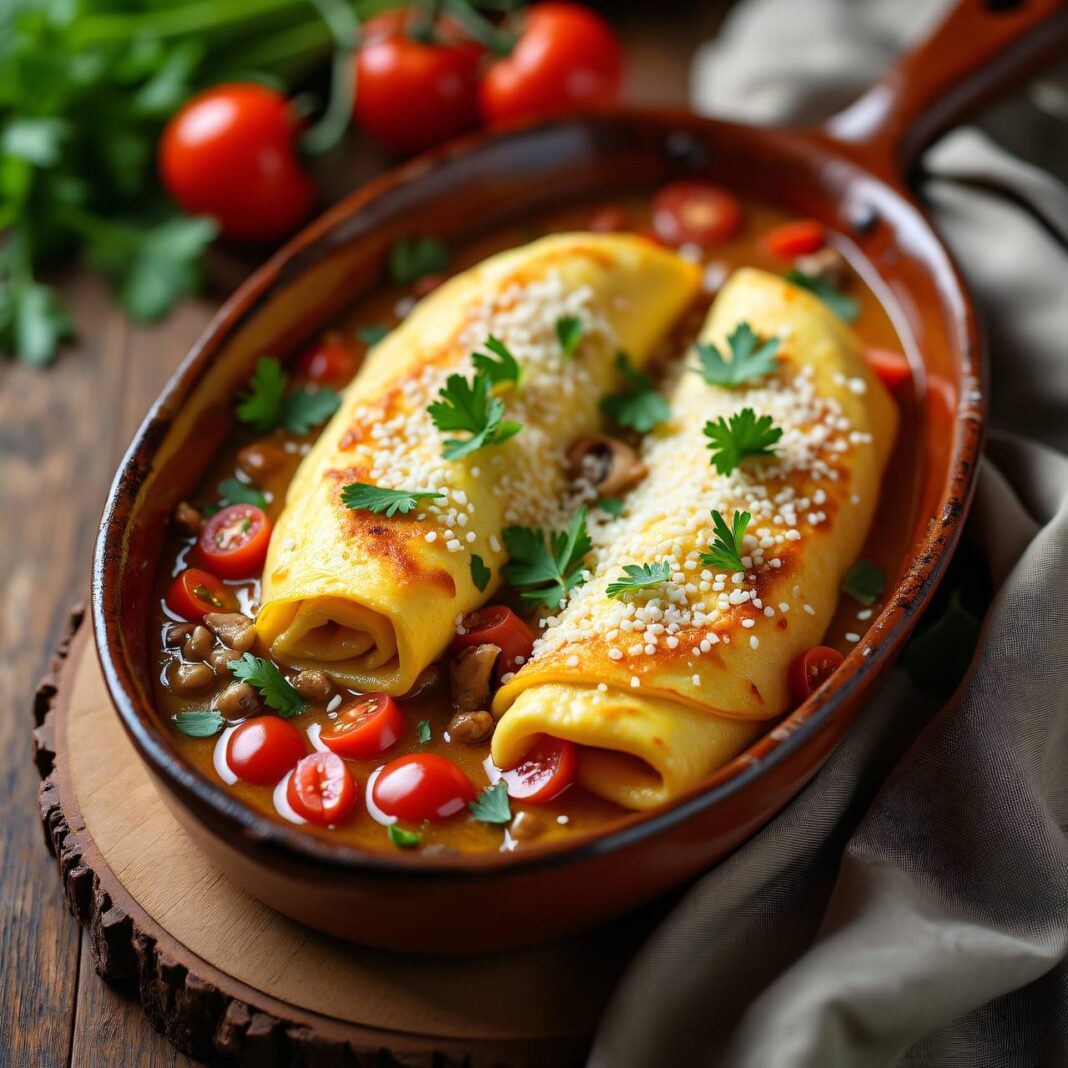 Omeletten mit Käse-Rippli-Füllung Rezept Omeletten mit Käse-Rippli-Füllung Rezept