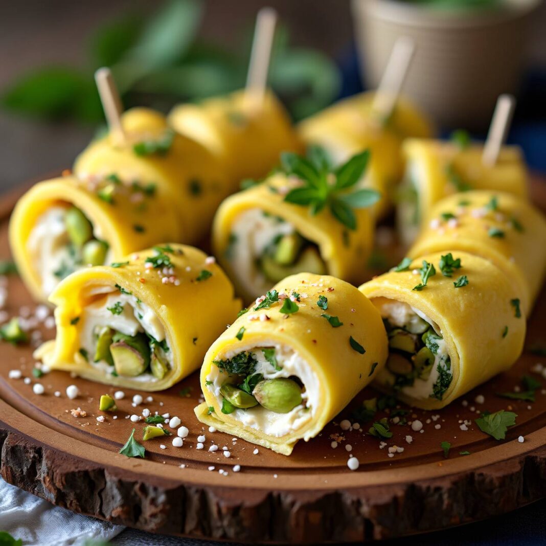 Omeletten-Röllchen mit Bärlauch und Frischkäse Rezept Omeletten-Röllchen mit Bärlauch und Frischkäse Rezept