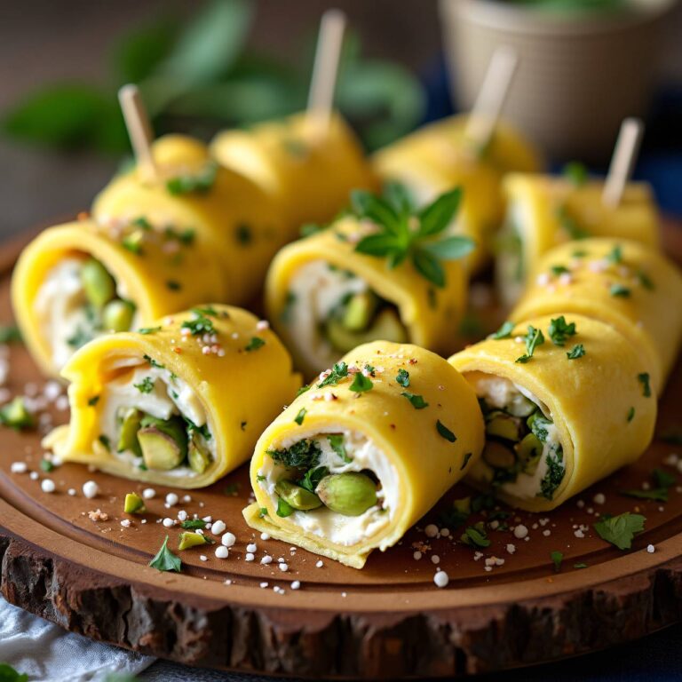 Omeletten-Röllchen mit Bärlauch und Frischkäse Rezept