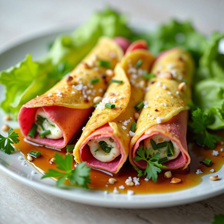 Omelettenrouladen mit Kräuterquarkfüllung Rezept