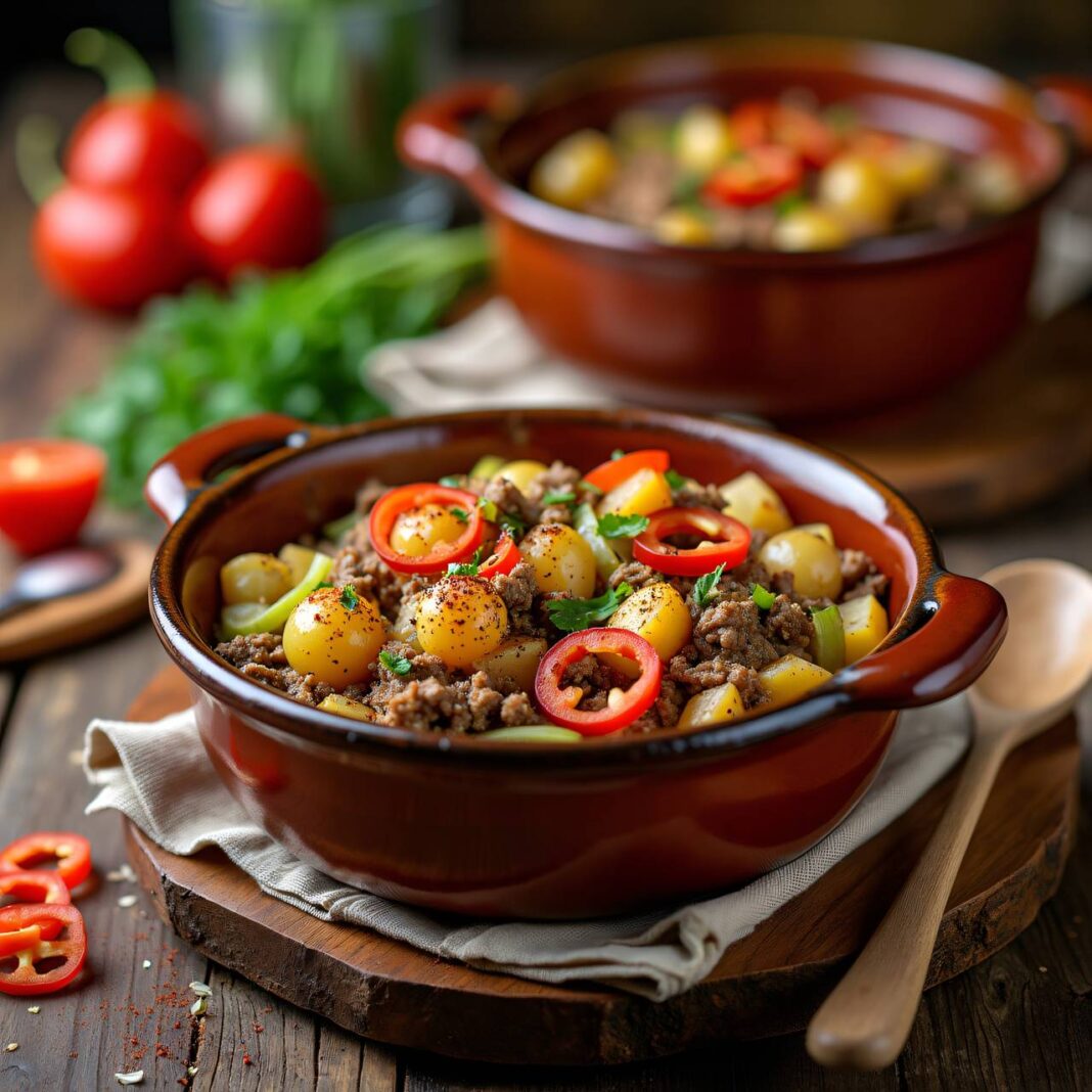 One Pot mit Hackfleisch und Kartoffeln Rezept One Pot mit Hackfleisch und Kartoffeln Rezept