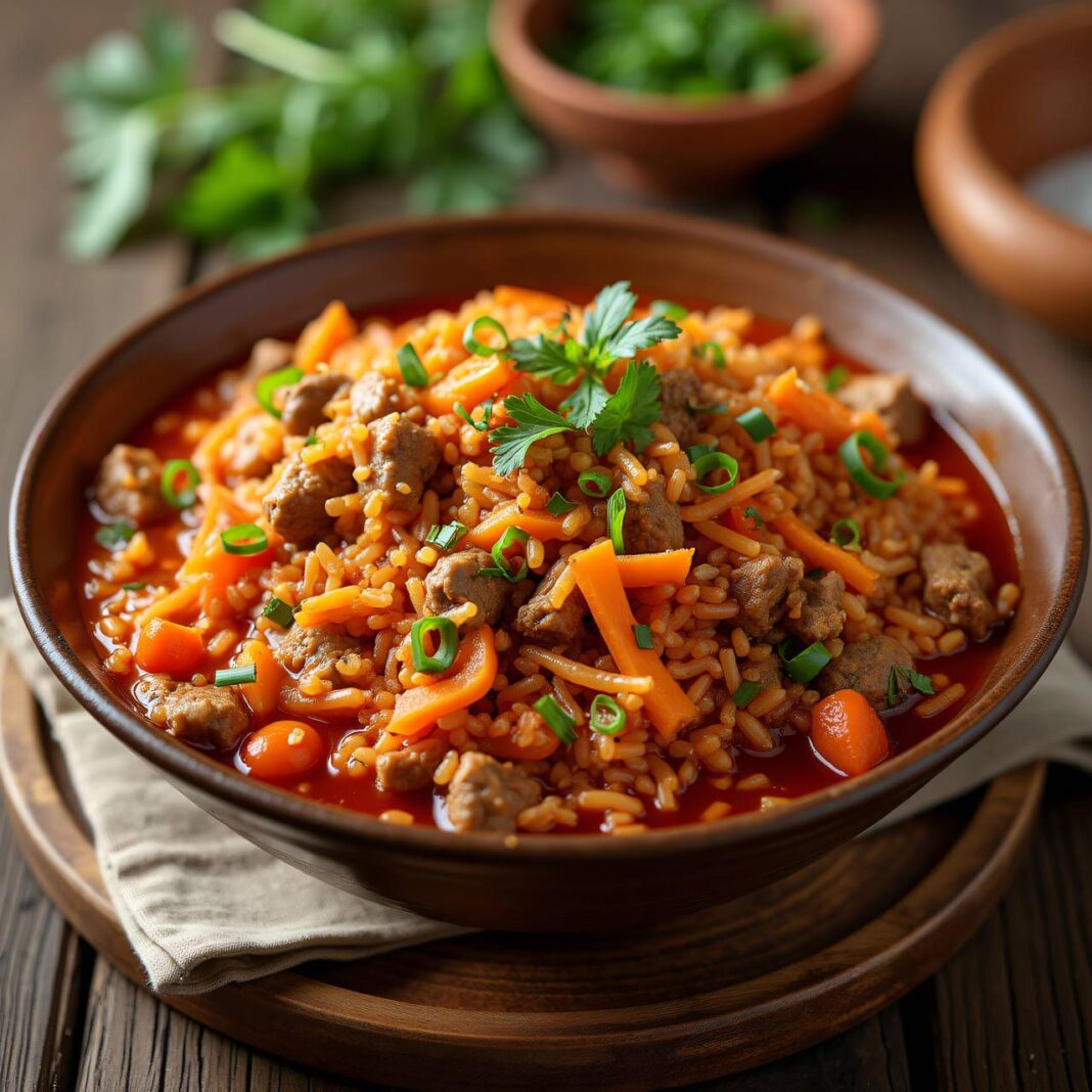 One-Pot-Reis mit Hackfleisch und Gemüse Rezept One-Pot-Reis mit Hackfleisch und Gemüse Rezept