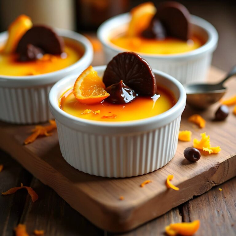 Orangen-Flan mit Schokolade Rezept