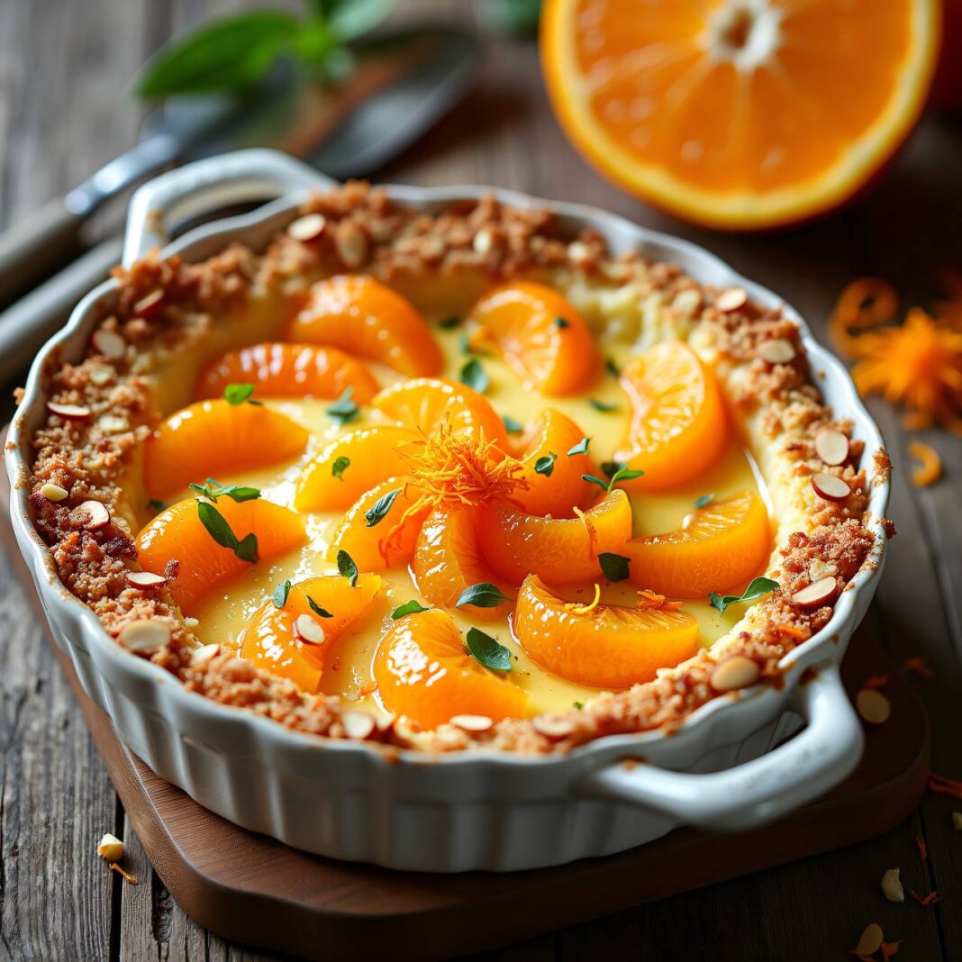 Orangengratin mit Mandelhaube Rezept Orangengratin mit Mandelhaube Rezept
