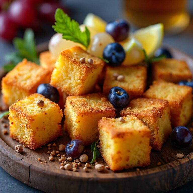Panierte Käsestückchen mit Traubensalat Rezept
